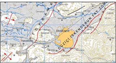 Osmaniye Çevresindeki Diri Faylar - Toprakkale Fayı