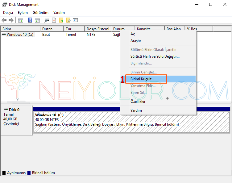 Windows 10 Harddisk Bölme İçin Ne Yapılır?